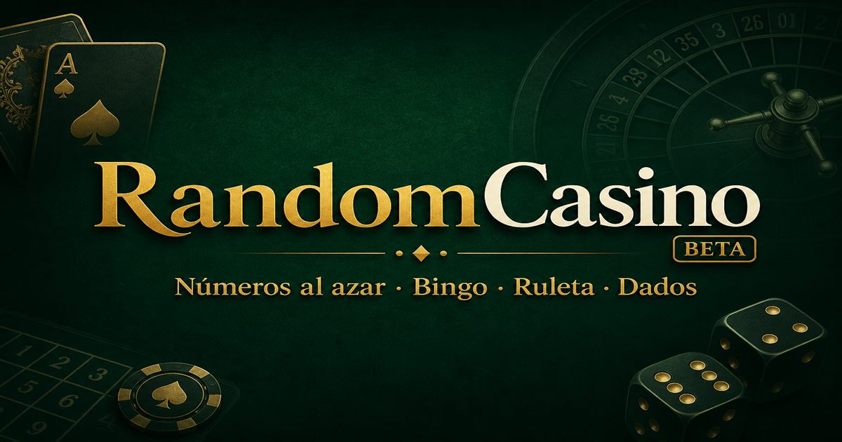 Random Casino — Random numbers, Bingo, Roulette and Dice
